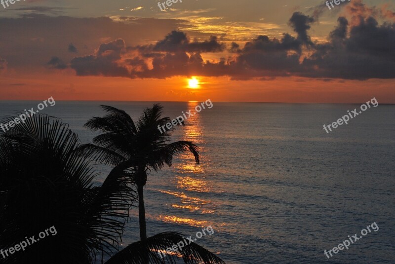 Cancún Ocean Sunset Evening Free Photos