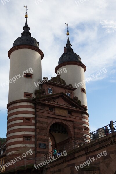 Bridge Port Heidelberg Haspeltor Germany Tower