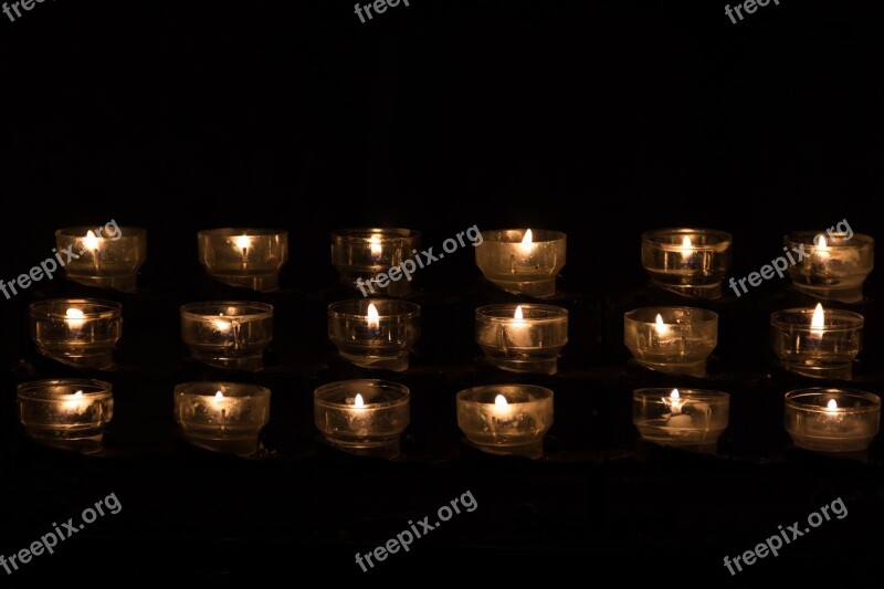 Candle Candle Light Tealight Church Church Service