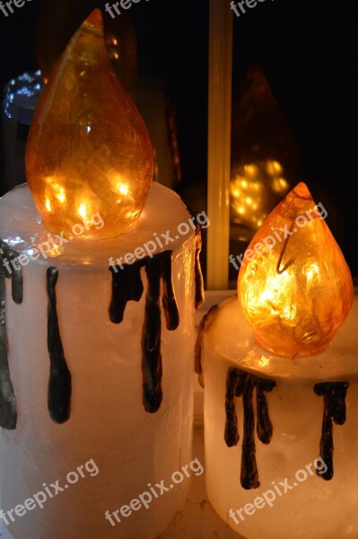 Candles Christmas Decorations Lights Electrically Lighting