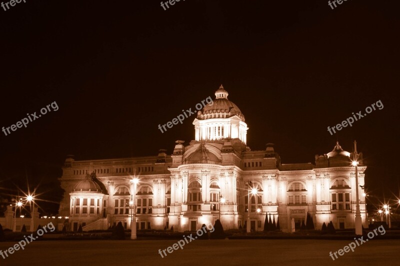 Palace Bangkok Landscape Night Monument