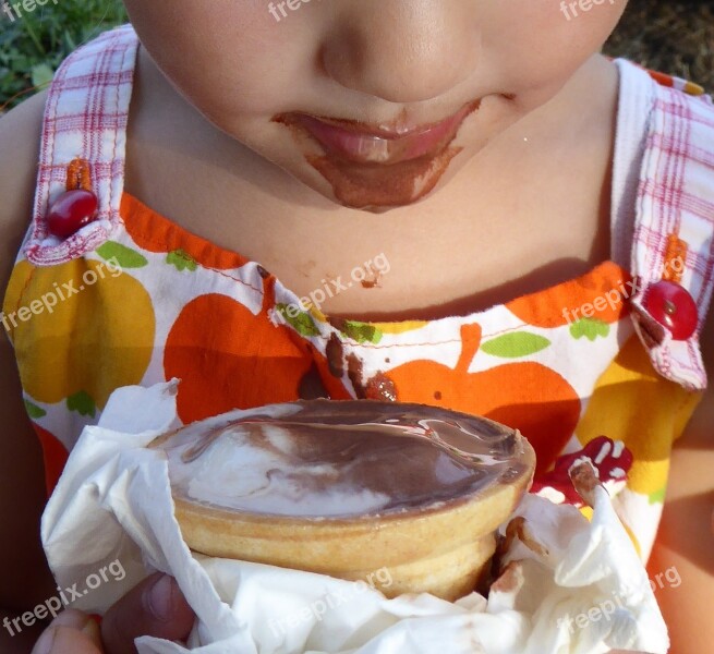 Child Summer Ice Eating Ice Cream Sweetness