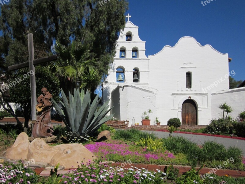 San Diego De Alcala Mission California Adobe White