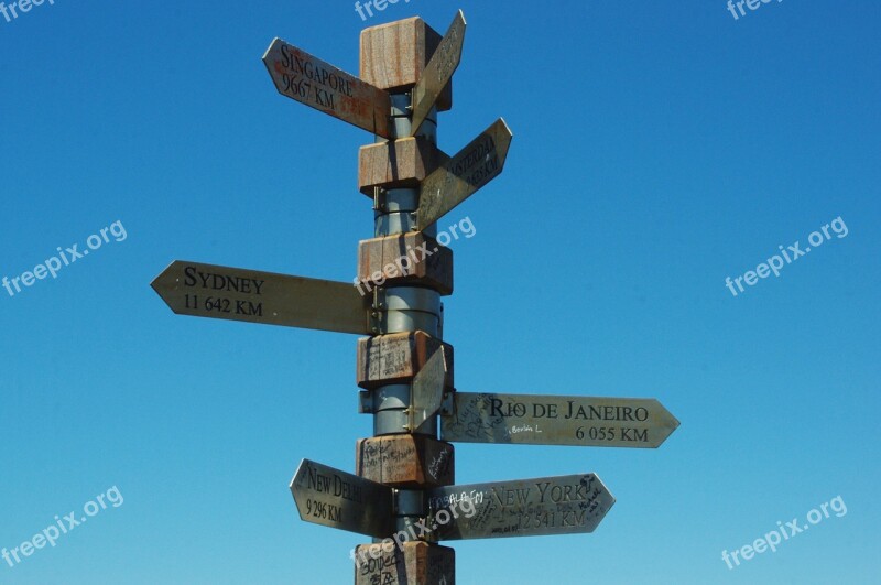 South Africa Cape Good Hope Signpost Direction