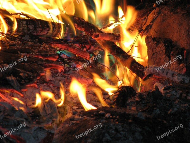 Fire Campfire Bonfire Flame Burn