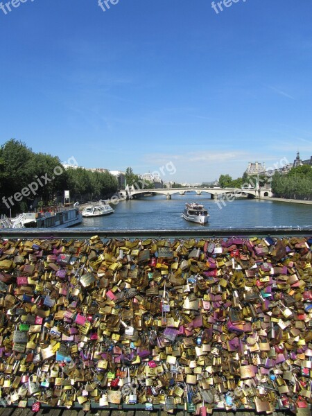 Paris La Seine Bridge Castles Love