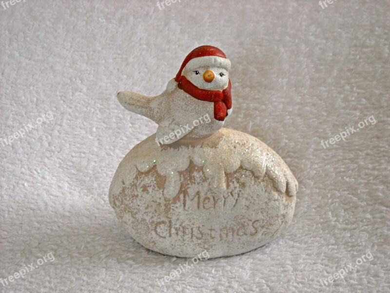 Figurine Christmas Little Bird Christmas Hat Decoration