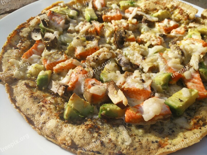 Pizza Salmon Avocado Super Food Dairy Free