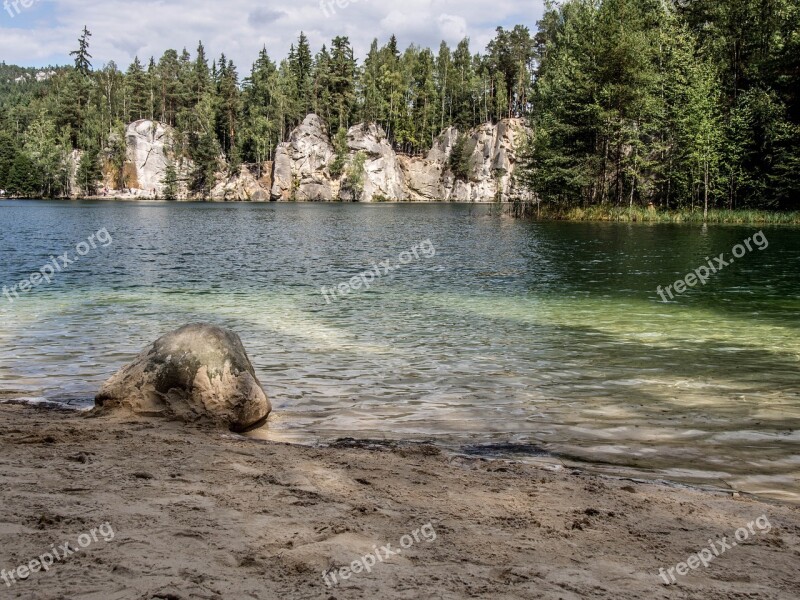 Adršpach Lake Flooded Quarry Bohemia Nature