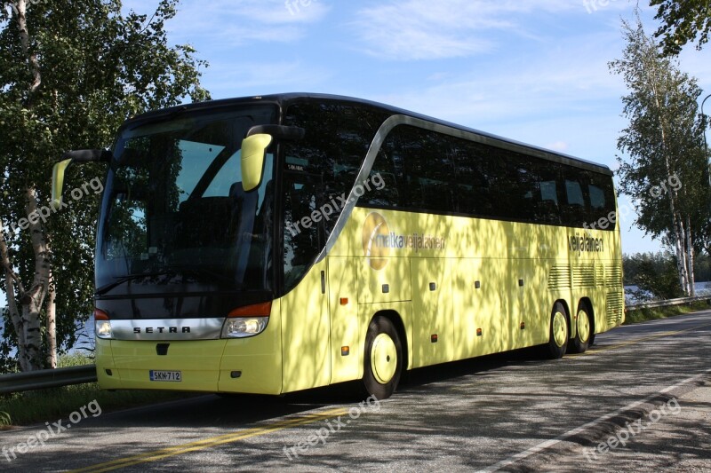 Bus Yellow Tour Road Setra