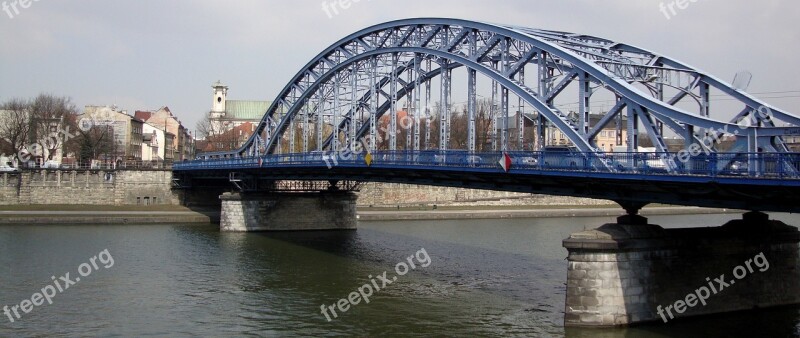 Bridge Crossing Steel Frame River Architecture