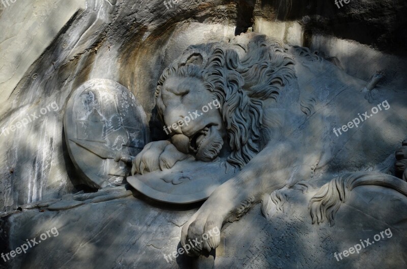 The Lion Rock Stone Monument Switzerland