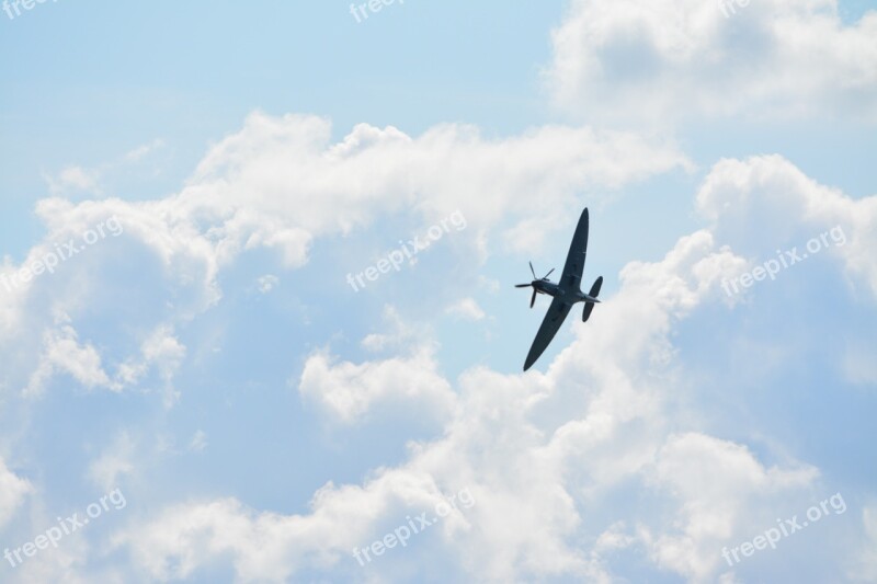 Aircraft Clouds Summer Plane Flying