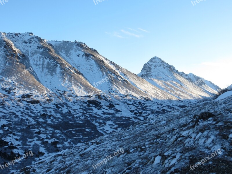 Alaska Mountains Winter Nature Landscape