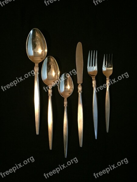 Flatware Gold-plated Setting Dinner Free Photos