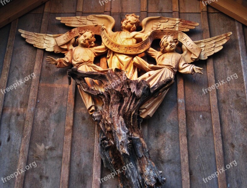 Glory To God Angel Carved Wood Angel Made Of Wood