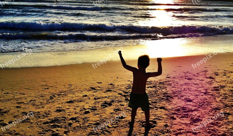 Ocean Child Boy Sea Beach