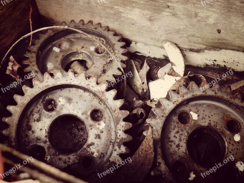 Gears Old Stuff Junk Rusty Metal Rustic