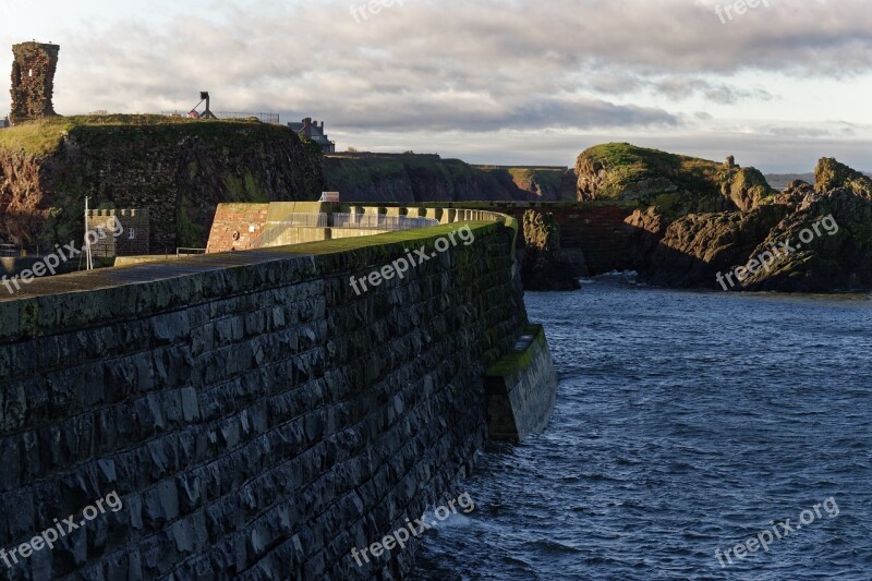 Harbor Wall Coastline Sea Harbor Wall