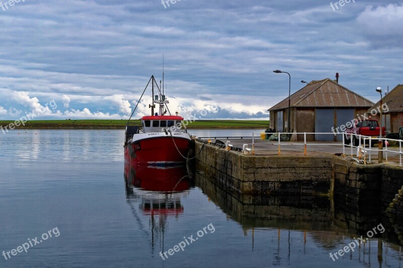 Fishing Boat Harbour Harbor Port Sea