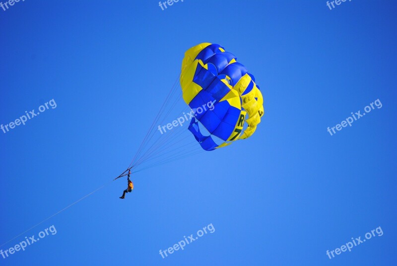 Parachute Activity Ocean Sea Sport