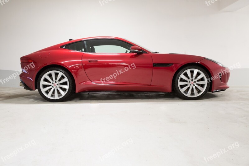 Jaguar F Type Coupe Red Side