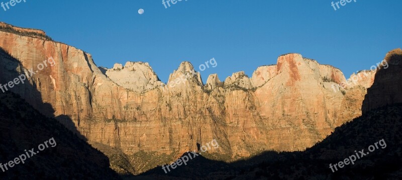 Landscape Scenic Full Moon Geology Formation