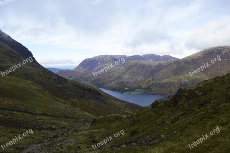 Lake Buttermere Cumbria Uk England