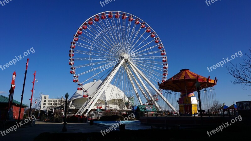 Ferris Wheel Amusement Park Tourism Chicago Excited