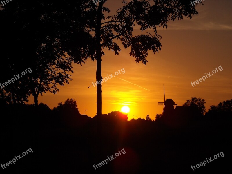 Sunset Evening Colorful Orange Evening Sky