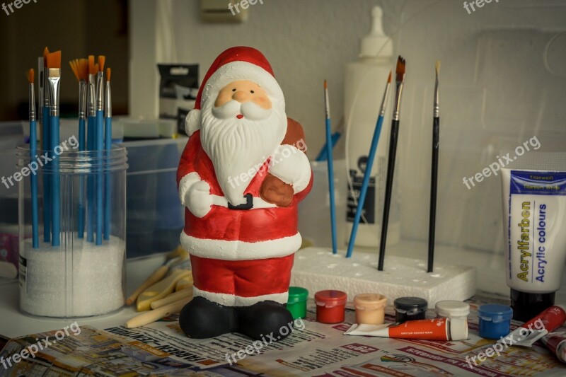 Christmas Santa Claus Figure Tinker Paint