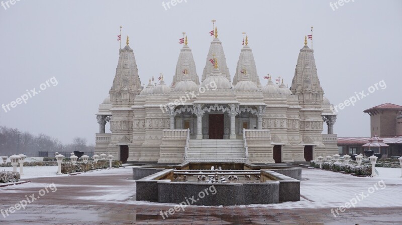 Baps Hindu Temple Religion Snow White