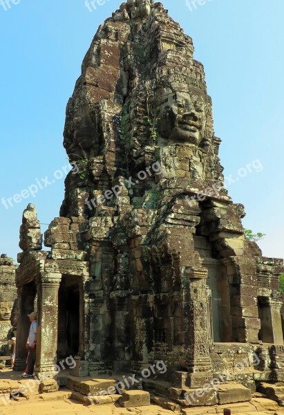 Cambodia Angkor Face Temple Statue