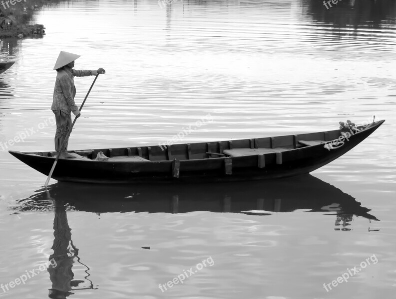 Viet Nam Hoi-an Boat Twilight Reflections