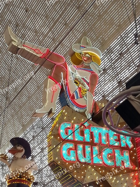 Vegas Freemont Street Neon Sign Casino