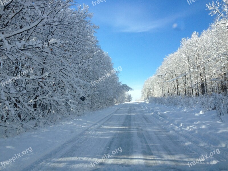 Road Snow White Winter Season