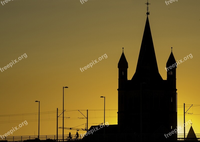 Cologne Churches Sunset Abendstimmung Free Photos