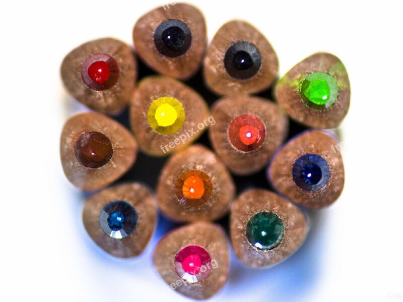 Colored Pencils Rainbow Colorful Sharpened Wooden