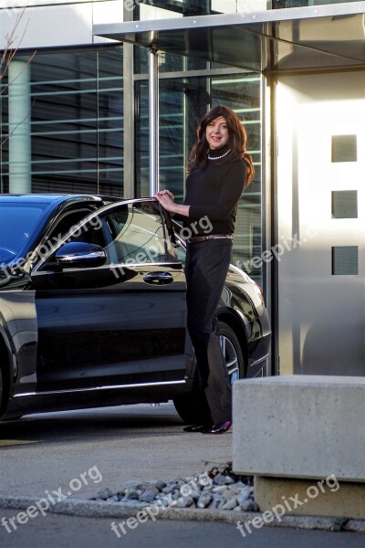 Businesswoman Mercedes Black Shiny Design