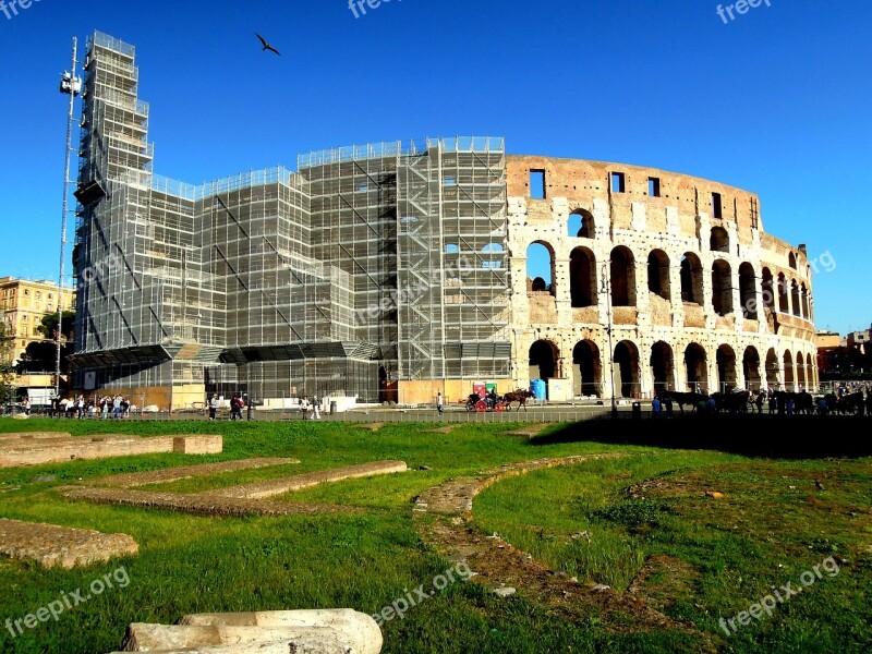 Rome Italy Colosseum Restoration Staging