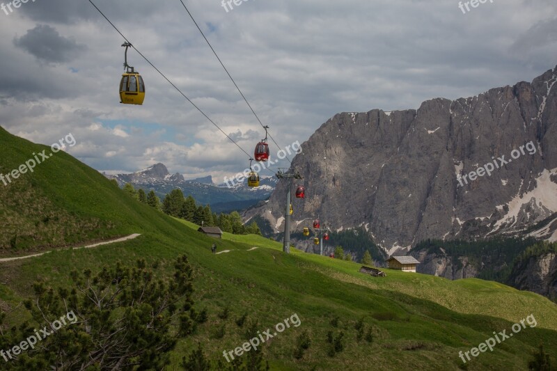 Gondolas Mountains South Tyrol Vision Free Photos