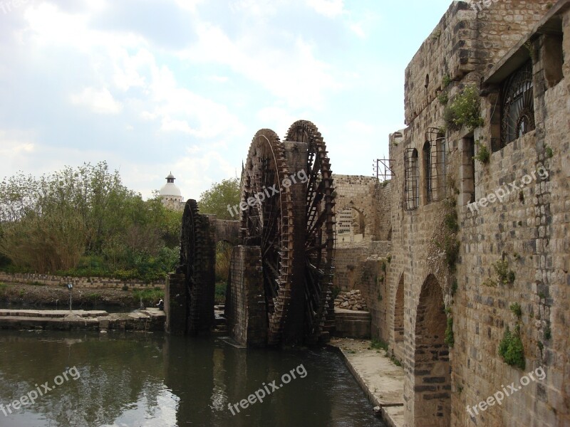 Hama Syria Waterwheel Free Photos