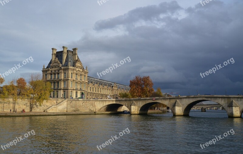 Seine River Bridge Paris Pont Royal Building