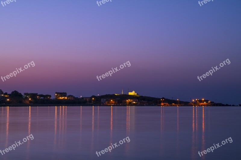 Sea Night Church Lesbos Sky