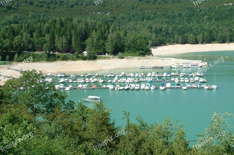 Background Marina Mountain Lake France Boats