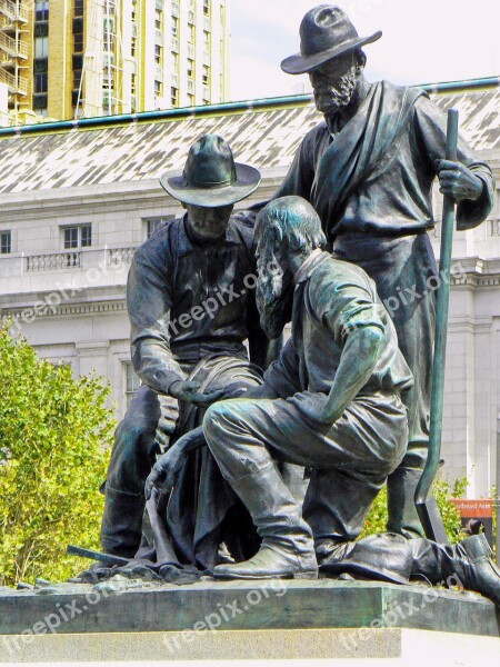 America Usa San Francisco Statue Bronze