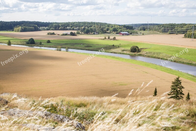 Landscape Field Countryside Finnish Summer