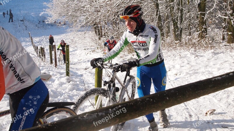 Snow Racing Bikes Cold Hill Winter