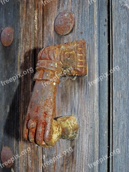 Passepartout Hand Old Door Wood Iron