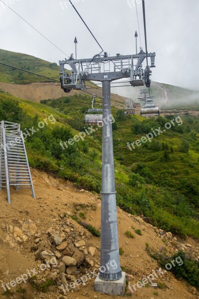 Cable Car Sky Mountains Post Free Photos